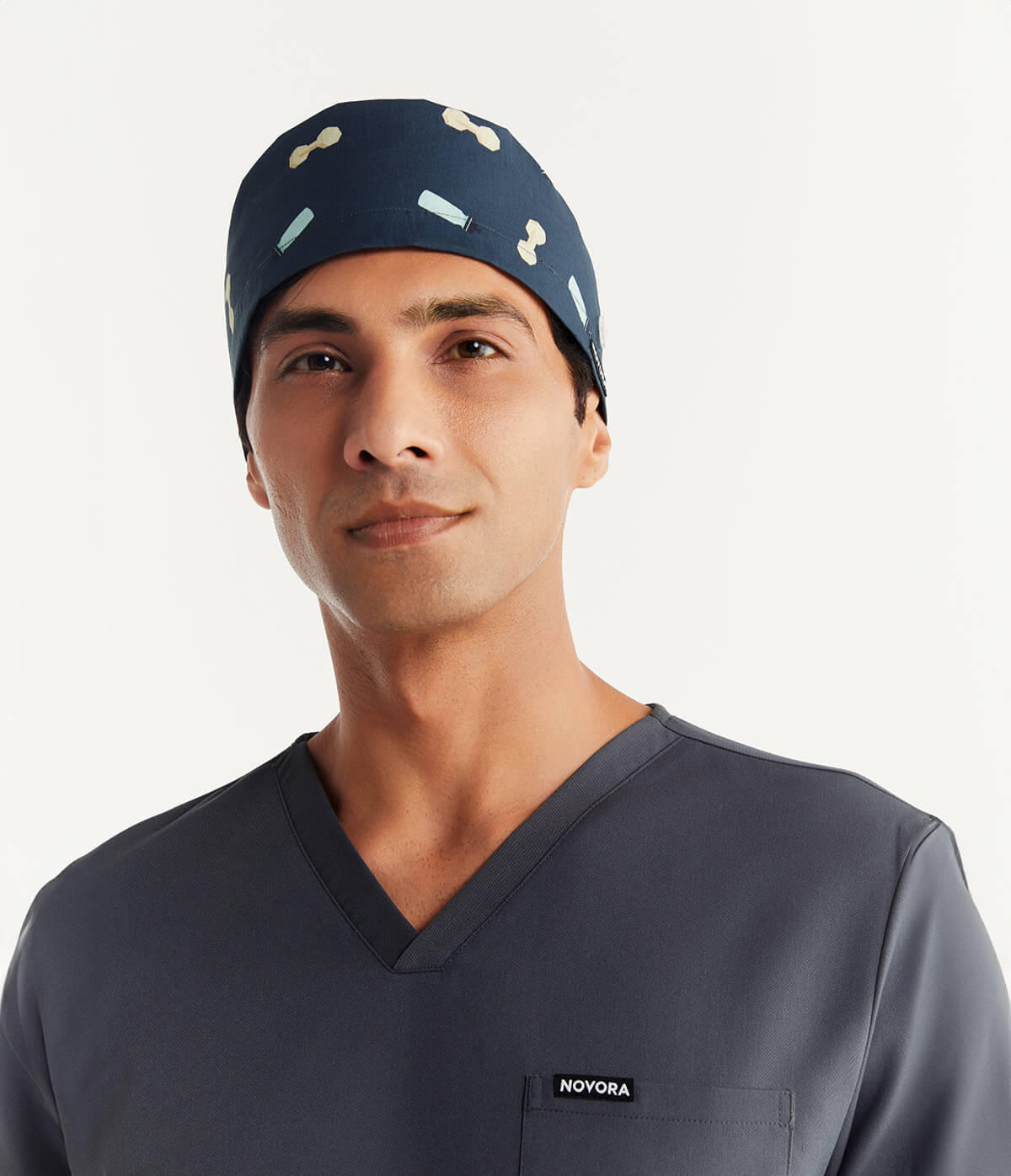Gym Lifestyle Printed Scrub Cap Soft Fabric Left Side Focus
