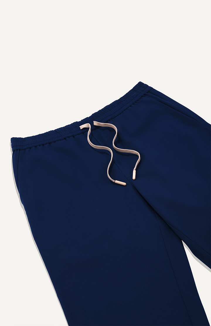 Men Women Royal Navy 5 Pocket Scrubs Stretch Fabric Technical Drawstring Focus