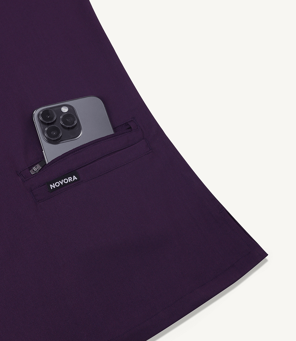 Women Galaxy 11 Pocket Scrubs Stretch Fabric Util Tech Zip Pocket Focus