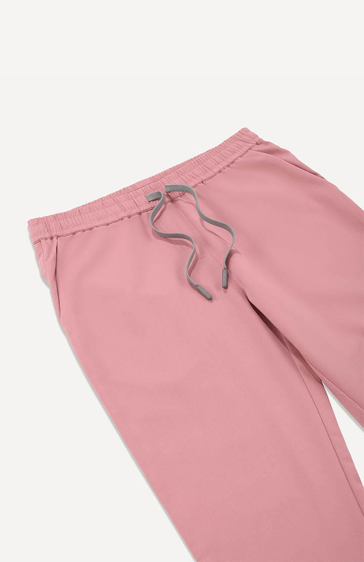 Women Terra Pink 5 Pocket Scrubs Stretch Fabric Technical Drawstring Focus