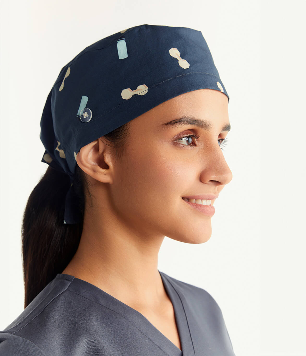 Gym Lifestyle Printed Scrub Cap Soft Fabric Right Side Focus