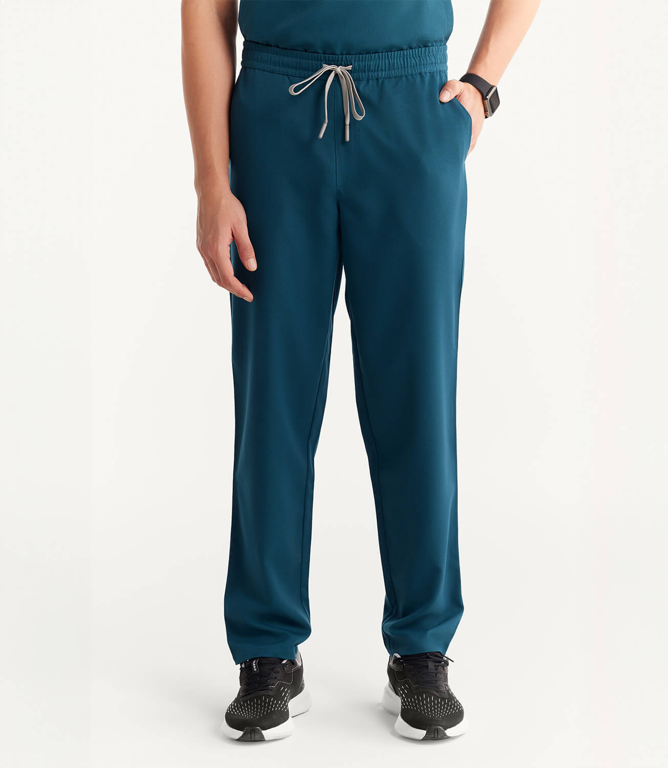 Men Caribbean Blue 5 Pocket Scrubs Stretch Fabric Technical Bottom Focus