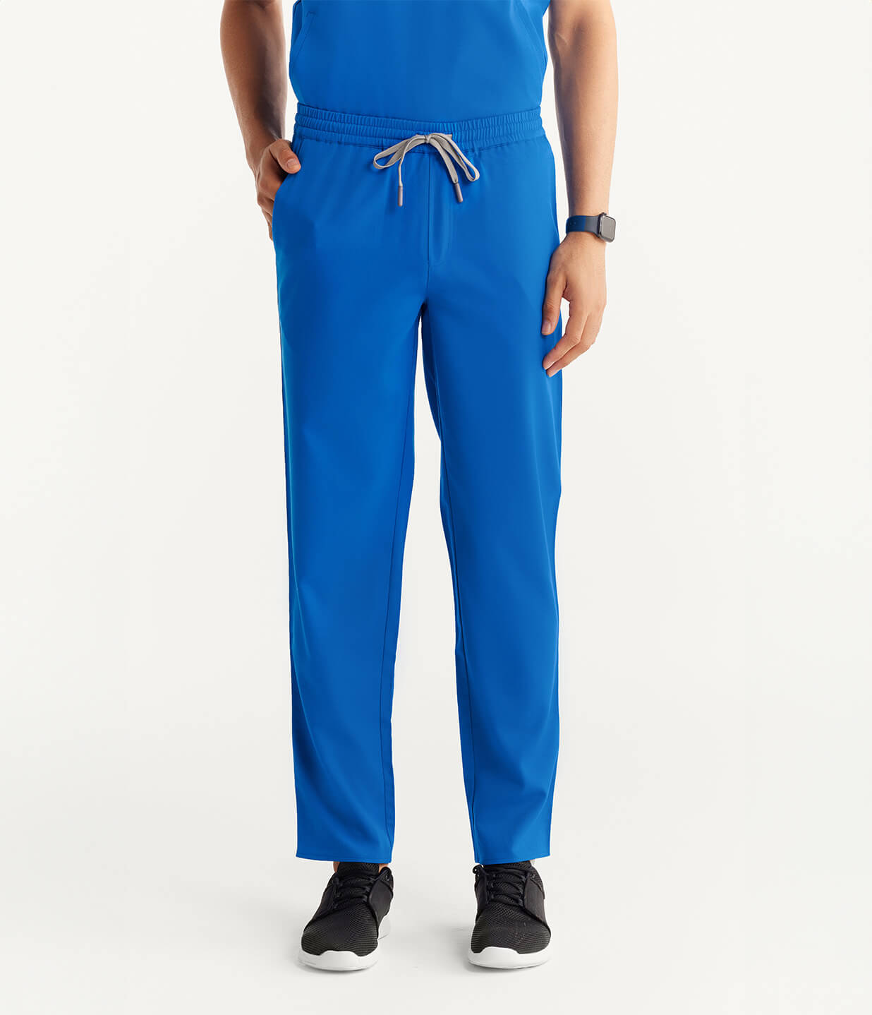 Men Electric Blue 5 Pocket Scrubs Stretch Fabric Technical Bottom Focus