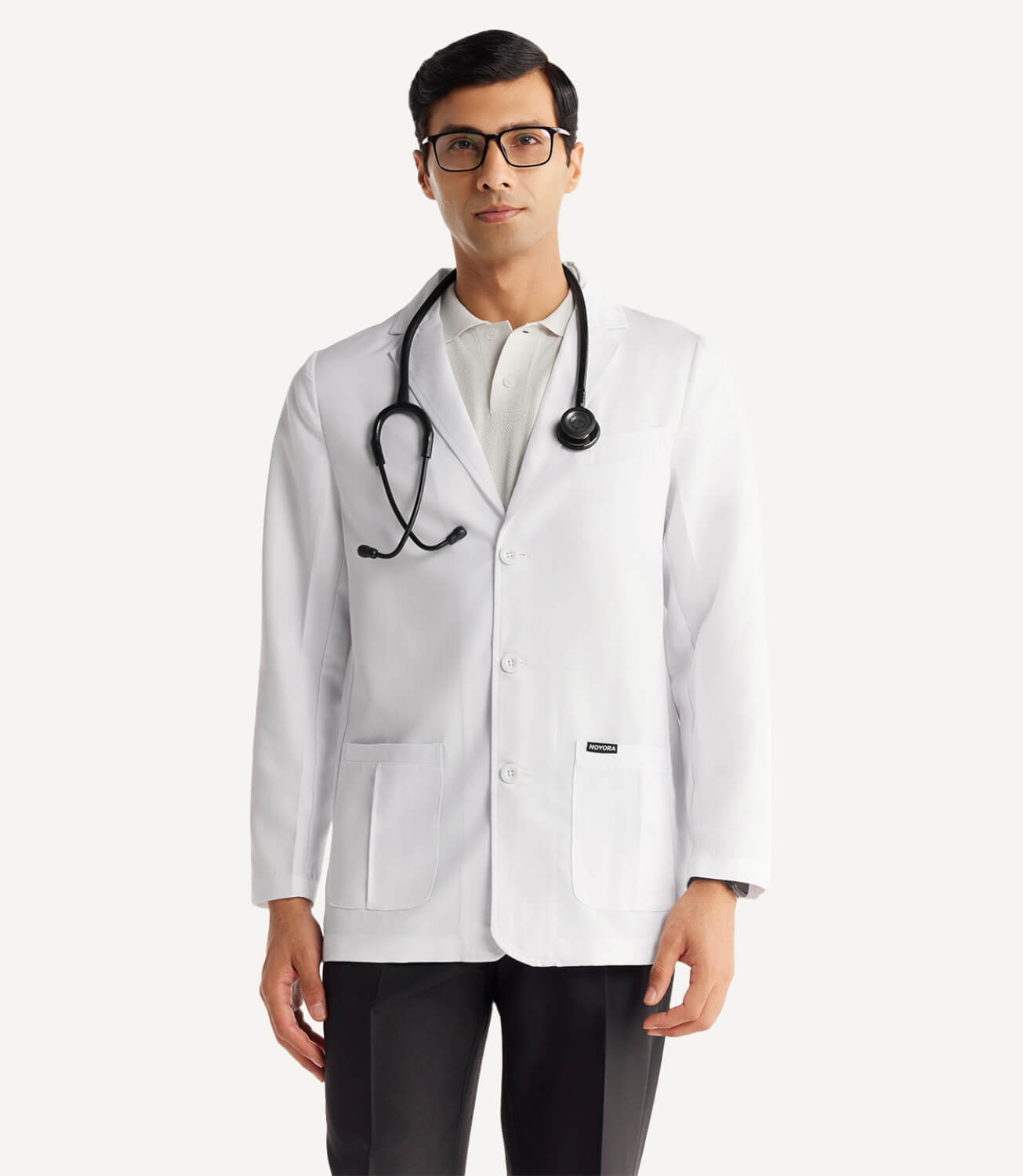 Men Elite Pro Premium Soft Fabric Lab Coat Closed Front Focus