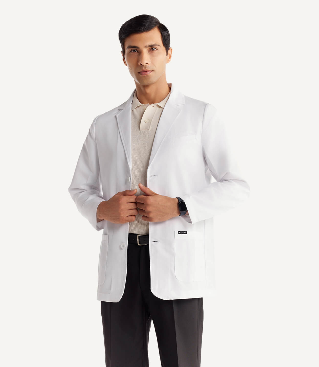 Men Elite Pro Premium Soft Fabric Lab Coat Open Front Focus