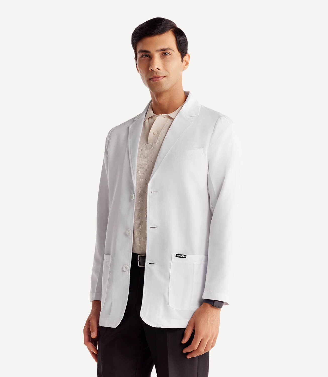 Men Elite Pro Premium Soft Fabric Lab Coat Side Focus