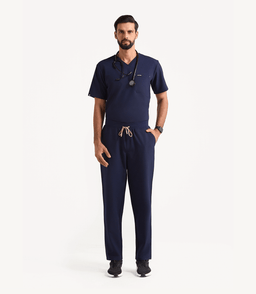 Men Eco Tech 5 Pocket Tuck In Midnight Blue Scrubs - image 1
