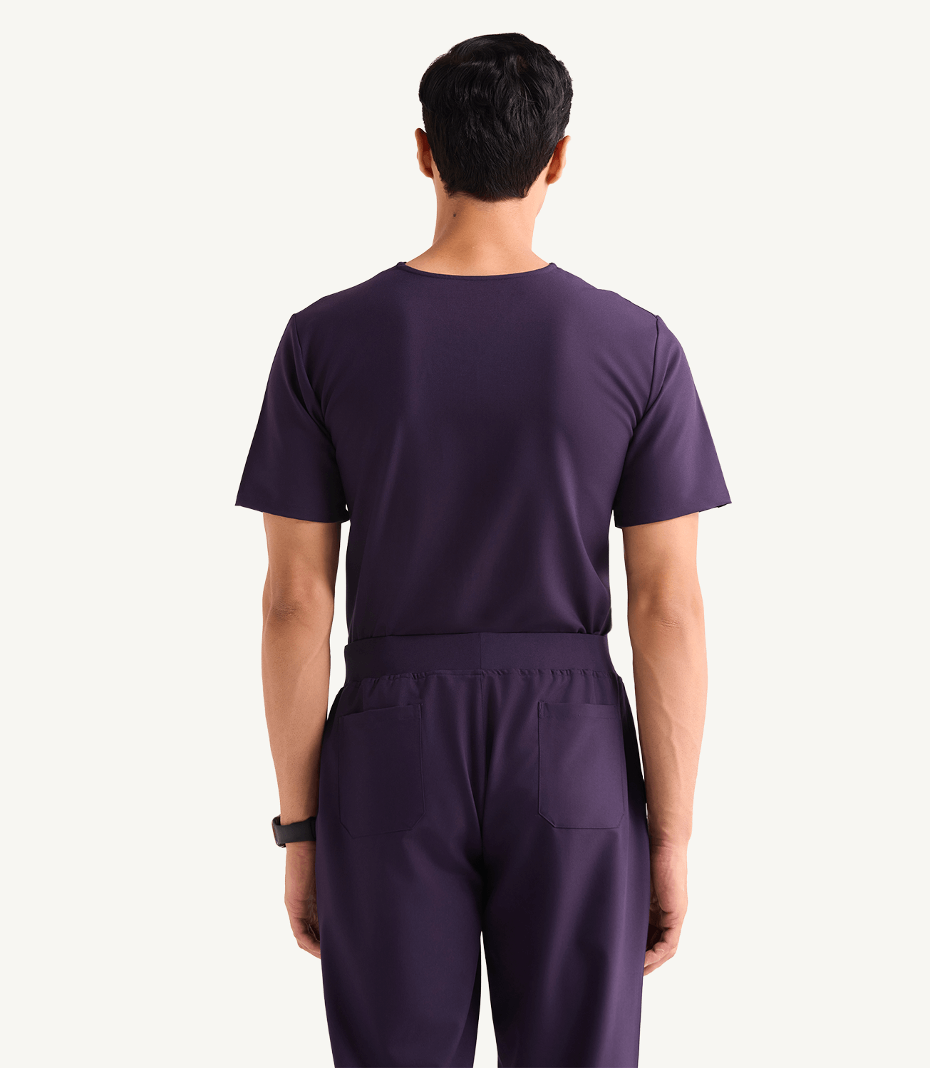 Men Midnight Galaxy 5 Pocket Scrubs Stretch Fabric Eco Tech Tuck In Back Focus