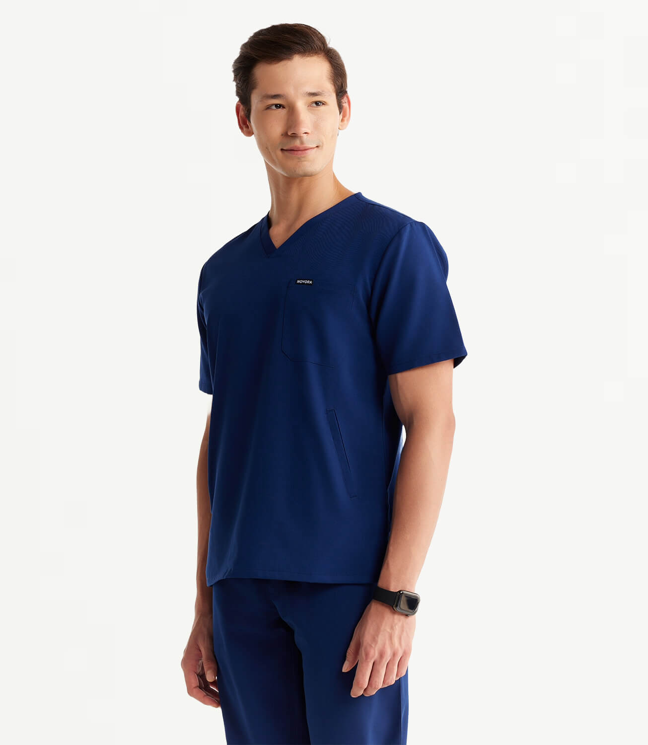 Men Burgundy 5 Pocket Scrubs Stretch Fabric Technical Front Focus