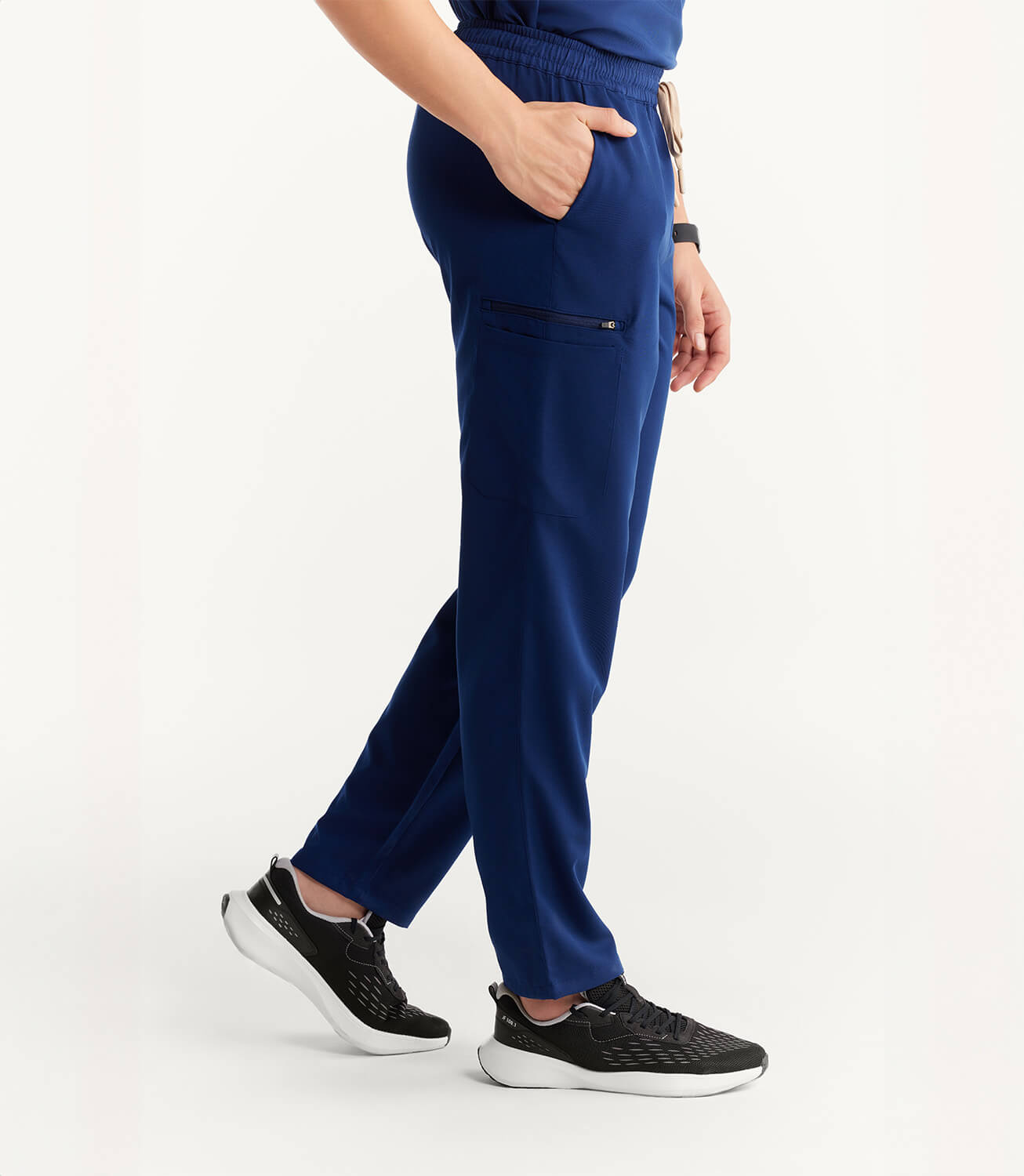 Men Royal Navy 11 Pocket Scrubs Stretch Fabric Util Tech Bottom Right Leg Focus