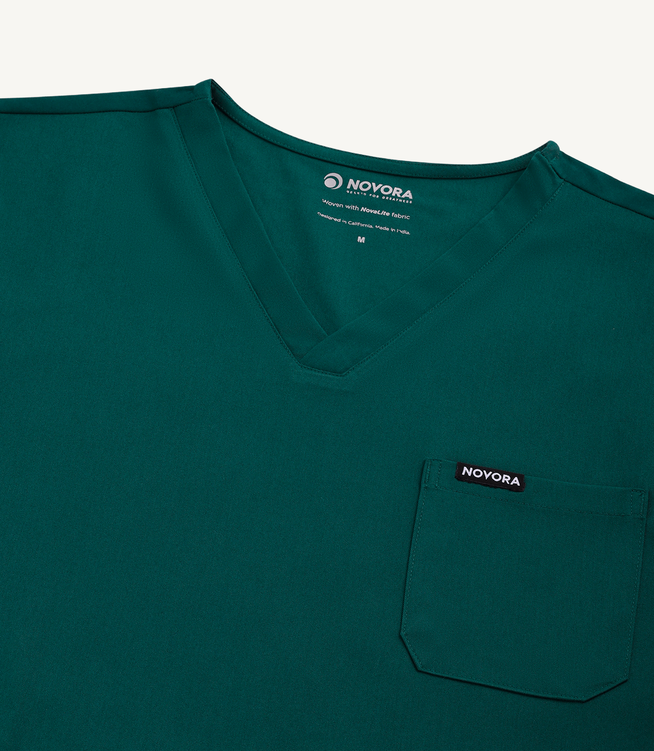 Men Women Hunter Green 5 Pocket Scrubs Stretch Fabric Technical Label Focus