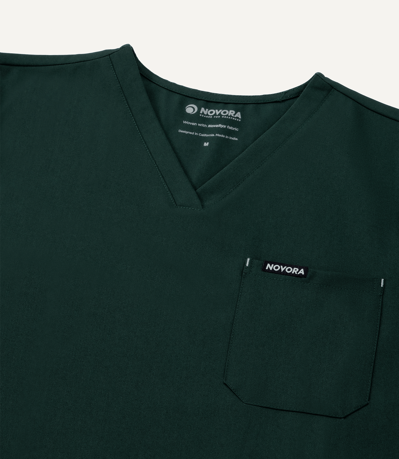 Men Women Midnight Green 5 Pocket Scrubs Stretch Fabric Eco Tech Tuck In Top Bar Tack Focus