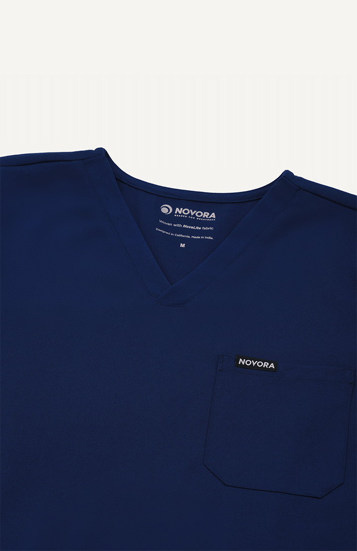 Men Women Royal Navy 5 Pocket Scrubs Stretch Fabric Technical Label Focus