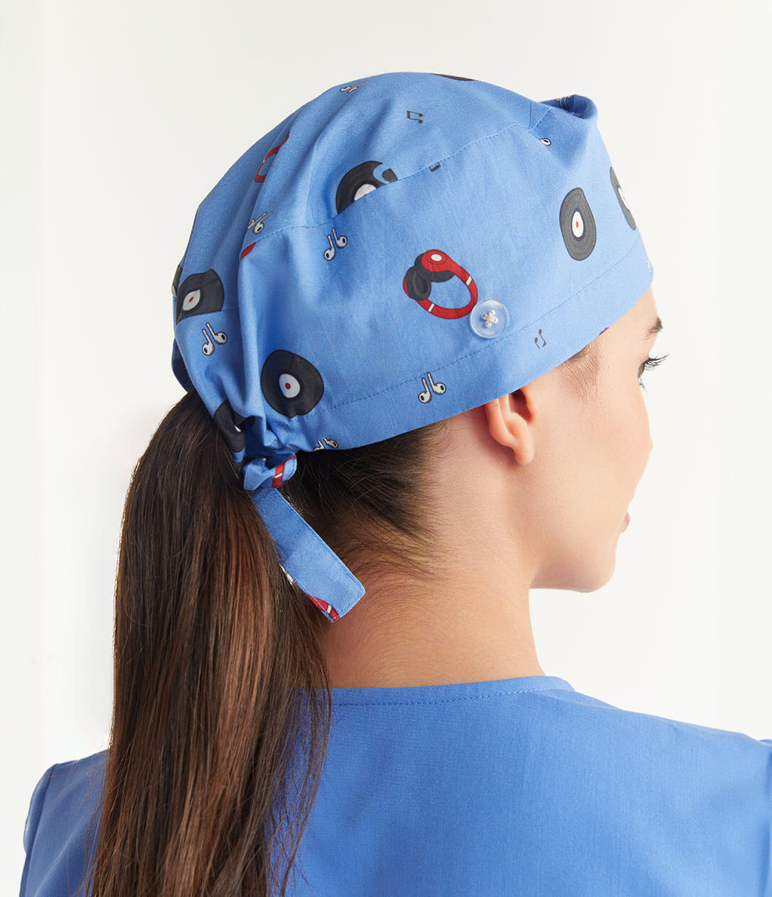 Music Lifestyle Printed Scrub Cap Soft Fabric Back Focus