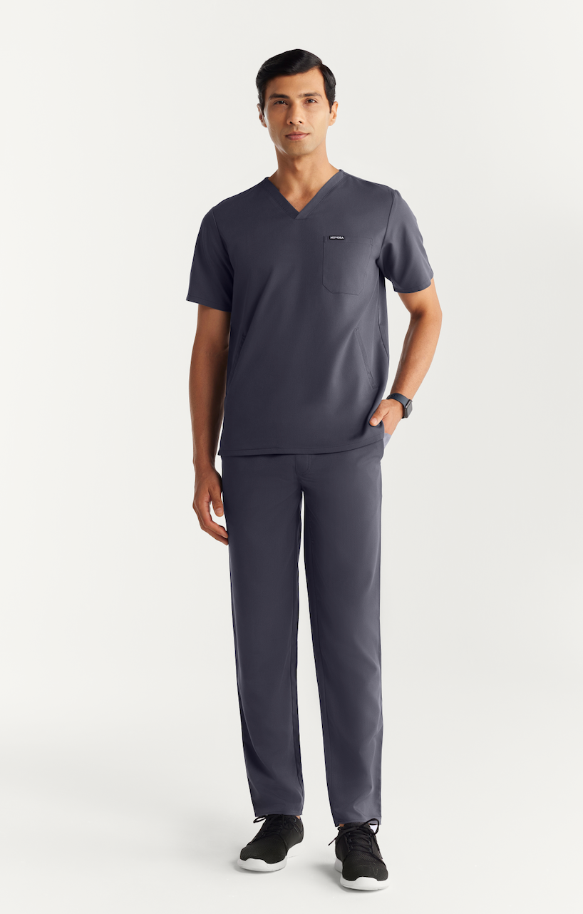 Men Slate Grey Technical 5 Pocket Scrub Bottom