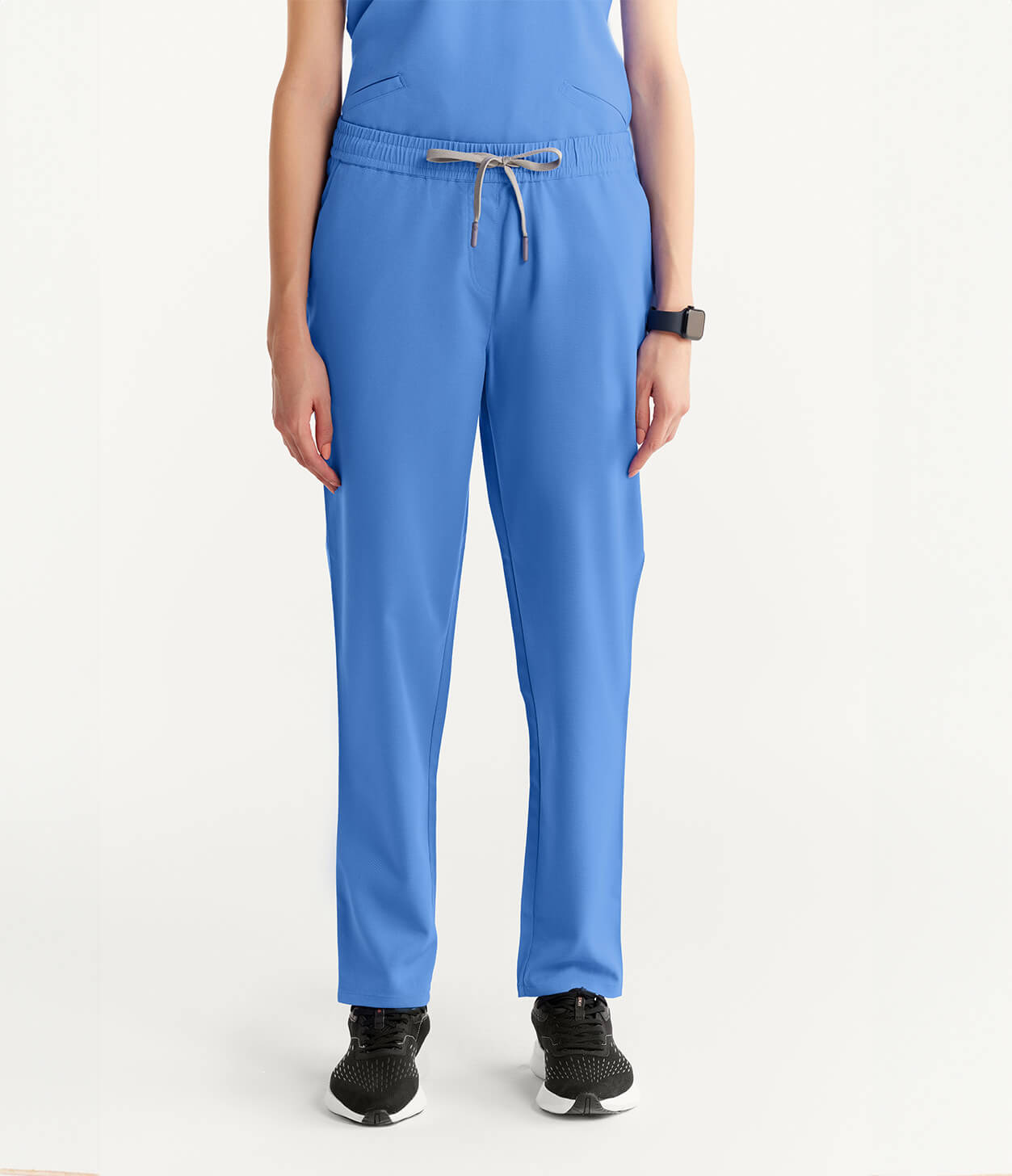 Women Ceil Blue 5 Pocket Scrubs Stretch Fabric Technical Bottom Focus