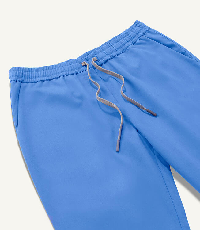 Women Ceil Blue 5 Pocket Scrubs Stretch Fabric Technical Drawstring Focus