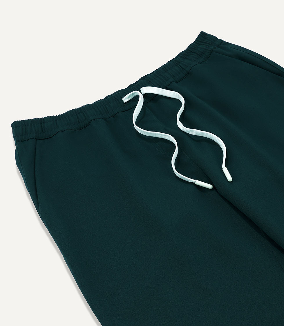 Women Forest Green 5 Pocket Scrubs Stretch Fabric Technical Drawstring Focus