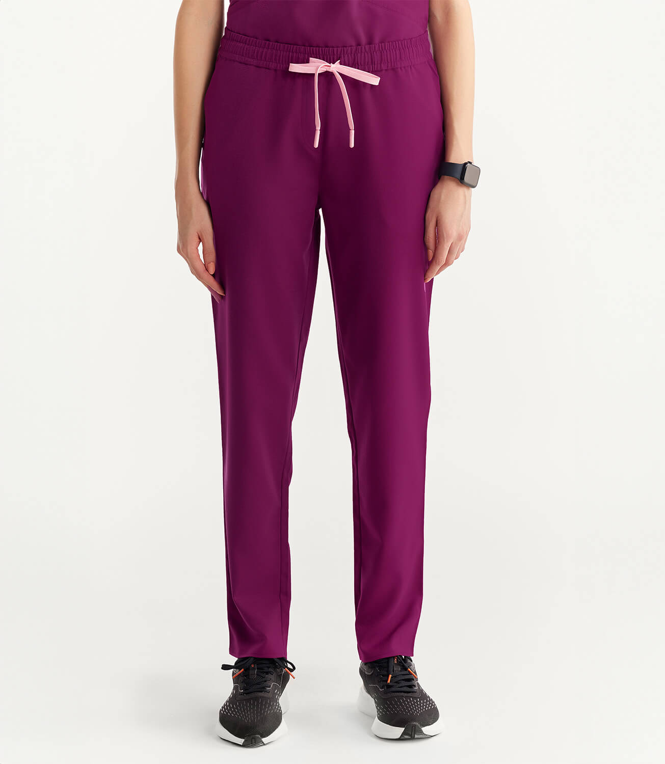 Women French Plum 5 Pocket Scrubs Stretch Fabric Technical Bottom Focus