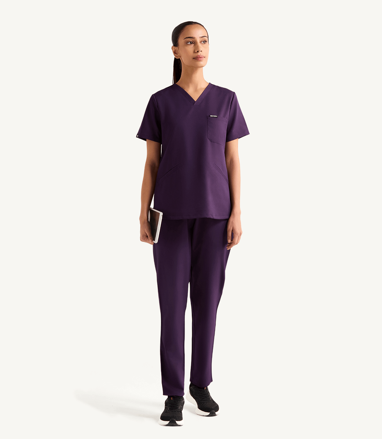 Women Galaxy 5 Pocket Scrubs Stretch Fabric Technical Full Front