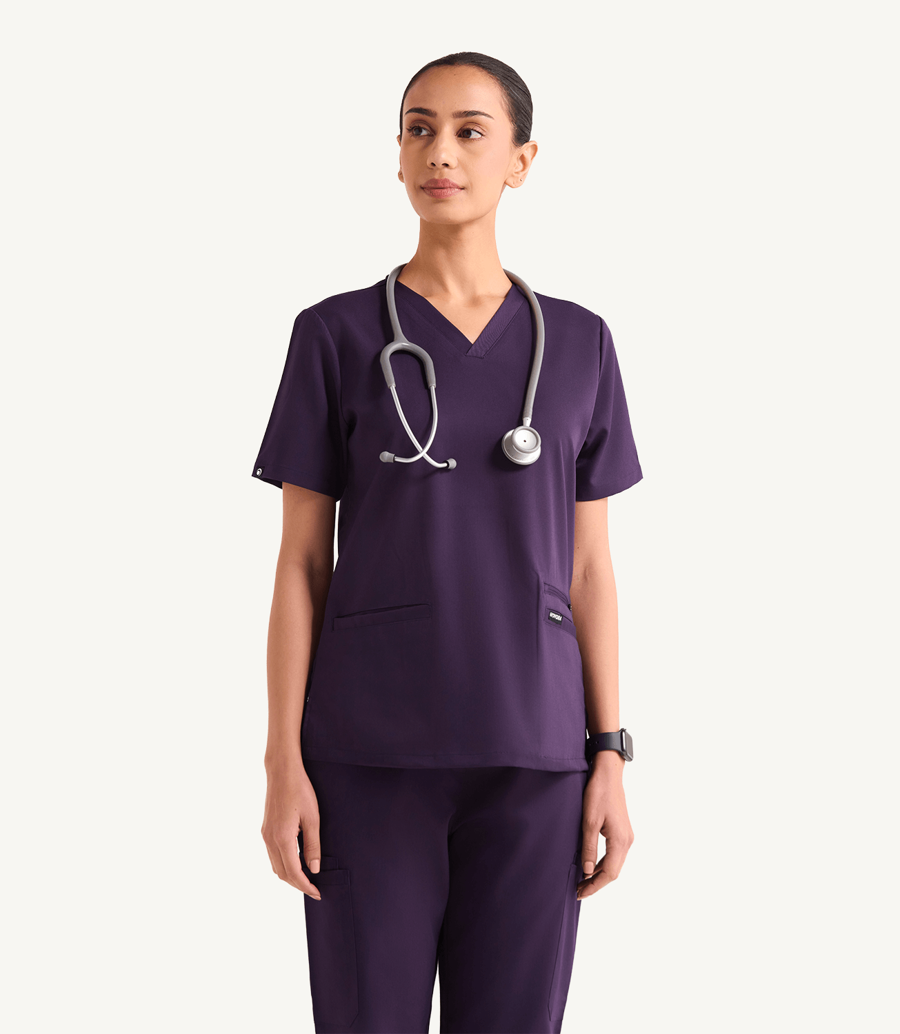 Women Galaxy 11 Pocket Scrubs Stretch Fabric Util Tech Front Focus