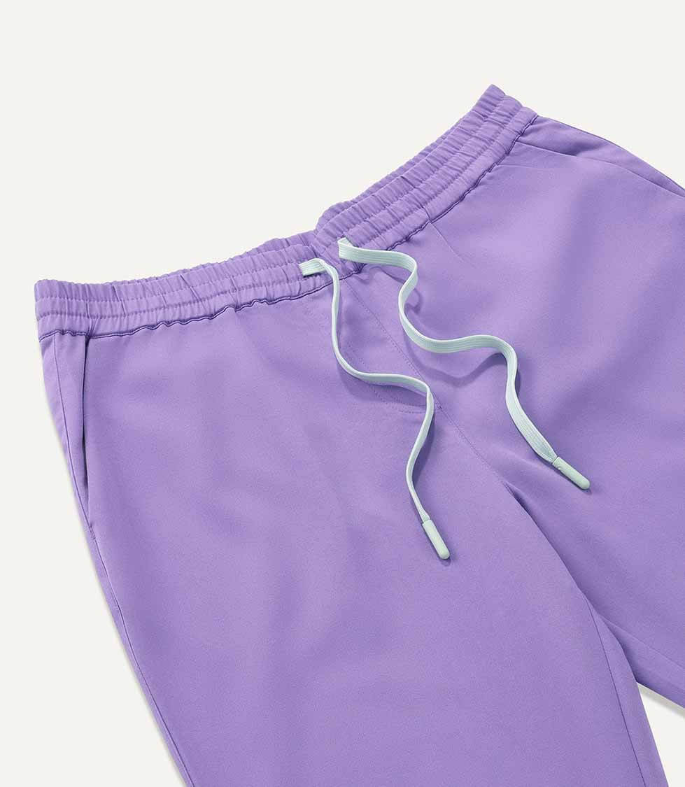 Women Lavender 5 Pocket Scrubs Stretch Fabric Technical Drawstring Focus