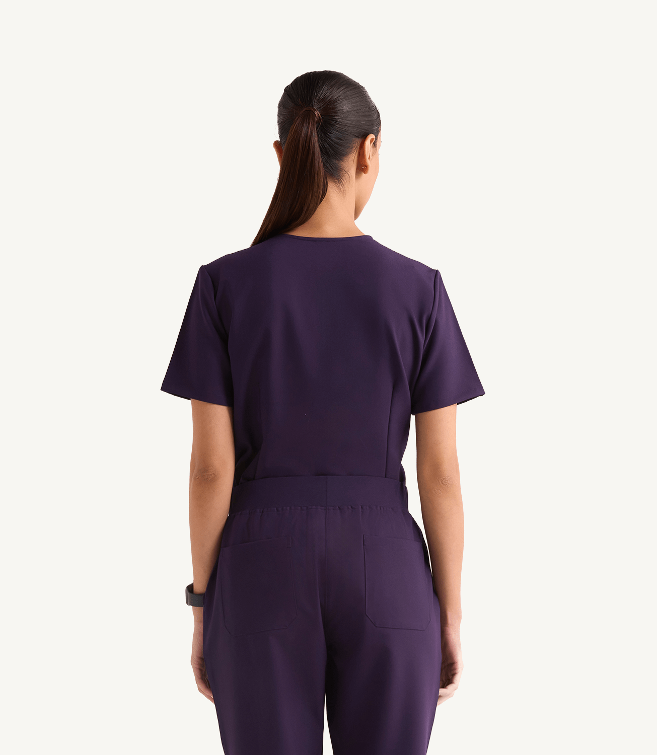 Women Midnight Galaxy 5 Pocket Scrubs Stretch Fabric Eco Tech Tuck In Back Focus