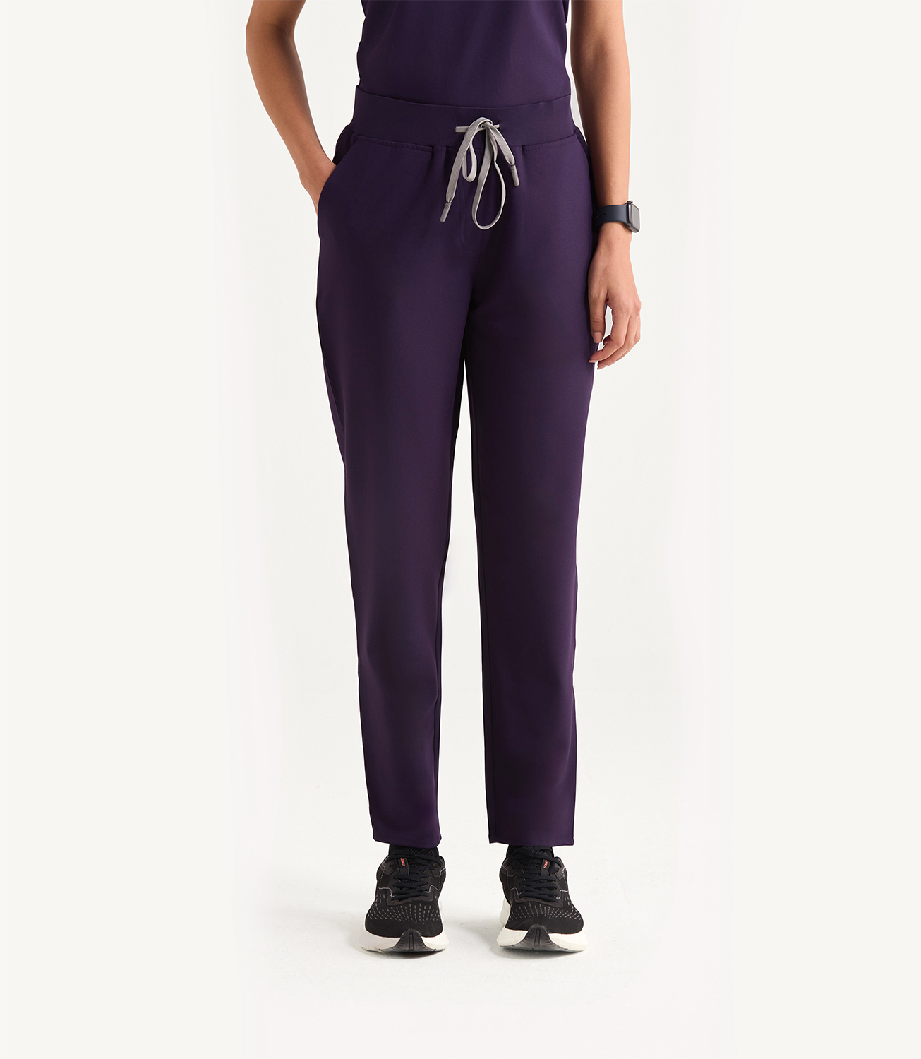 Women Midnight Galaxy 5 Pocket Scrubs Stretch Fabric Eco Tech Tuck In Bottom Focus