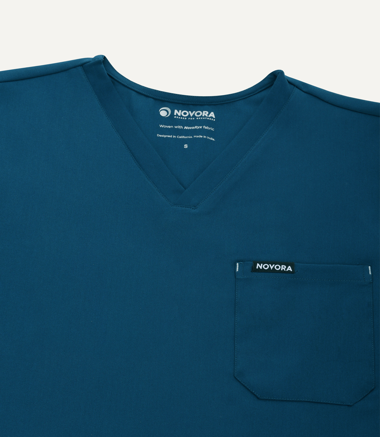 Women Midnight Teal 5 Pocket Scrubs Stretch Fabric Eco Tech Tuck In Top Bar Tack Focus