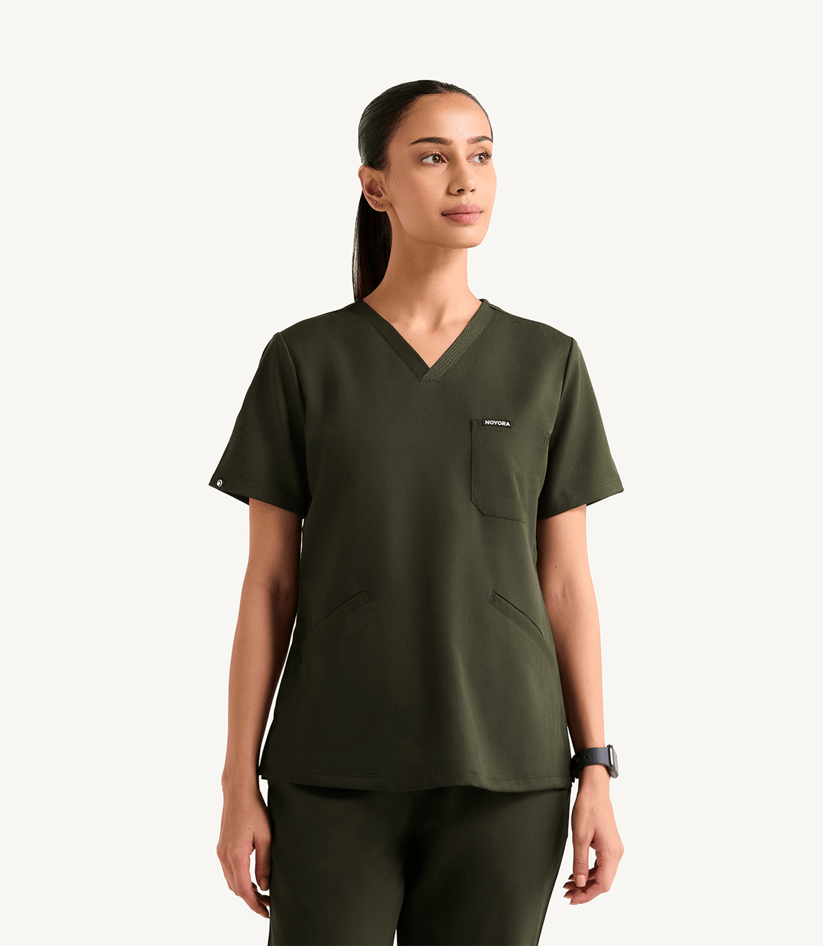 Women Technical 5 Pocket Tuscan Olive Scrubs