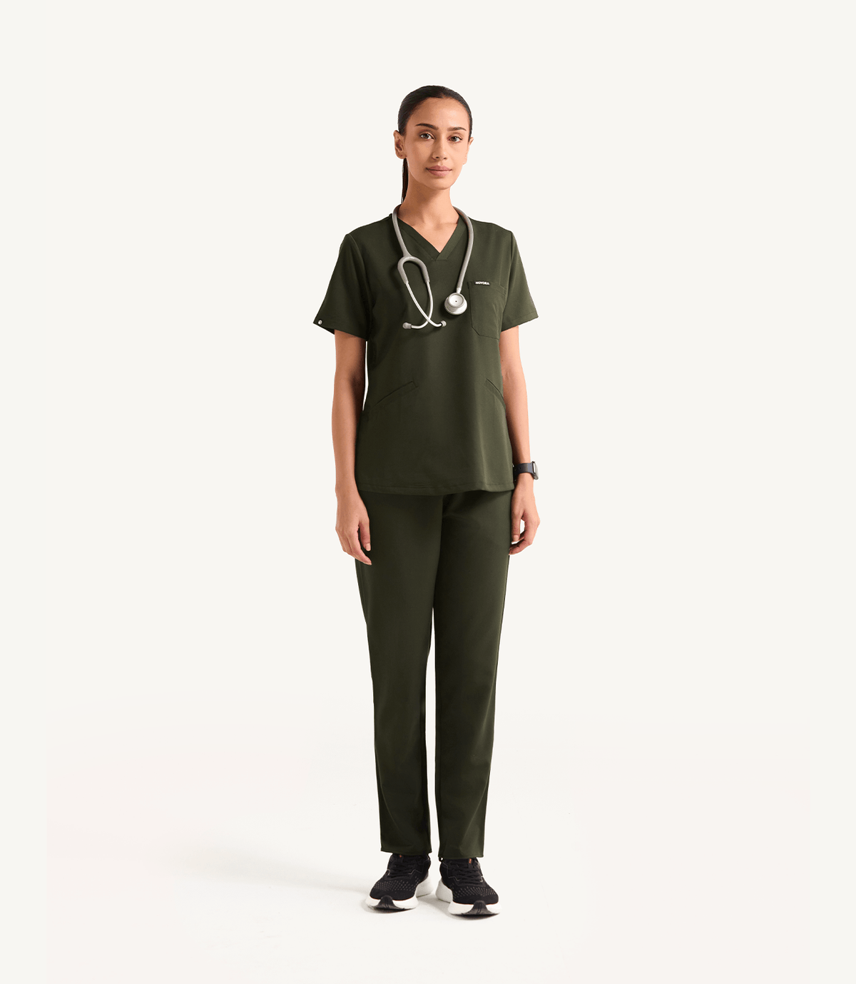 Women Technical 5 Pocket Tuscan Olive Scrubs