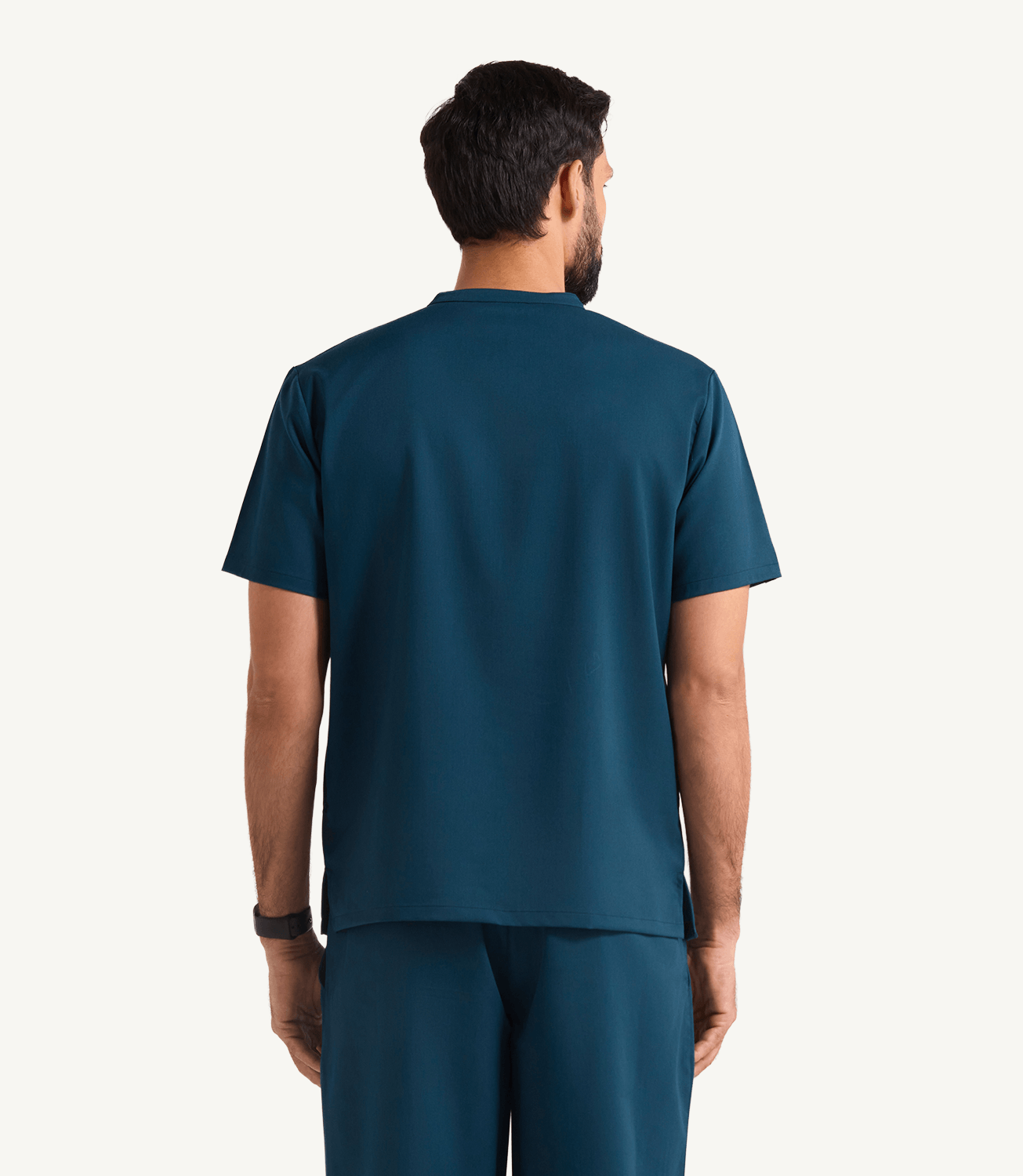 Men Mandarin Technical 5 Pocket Caribbean Blue Scrubs