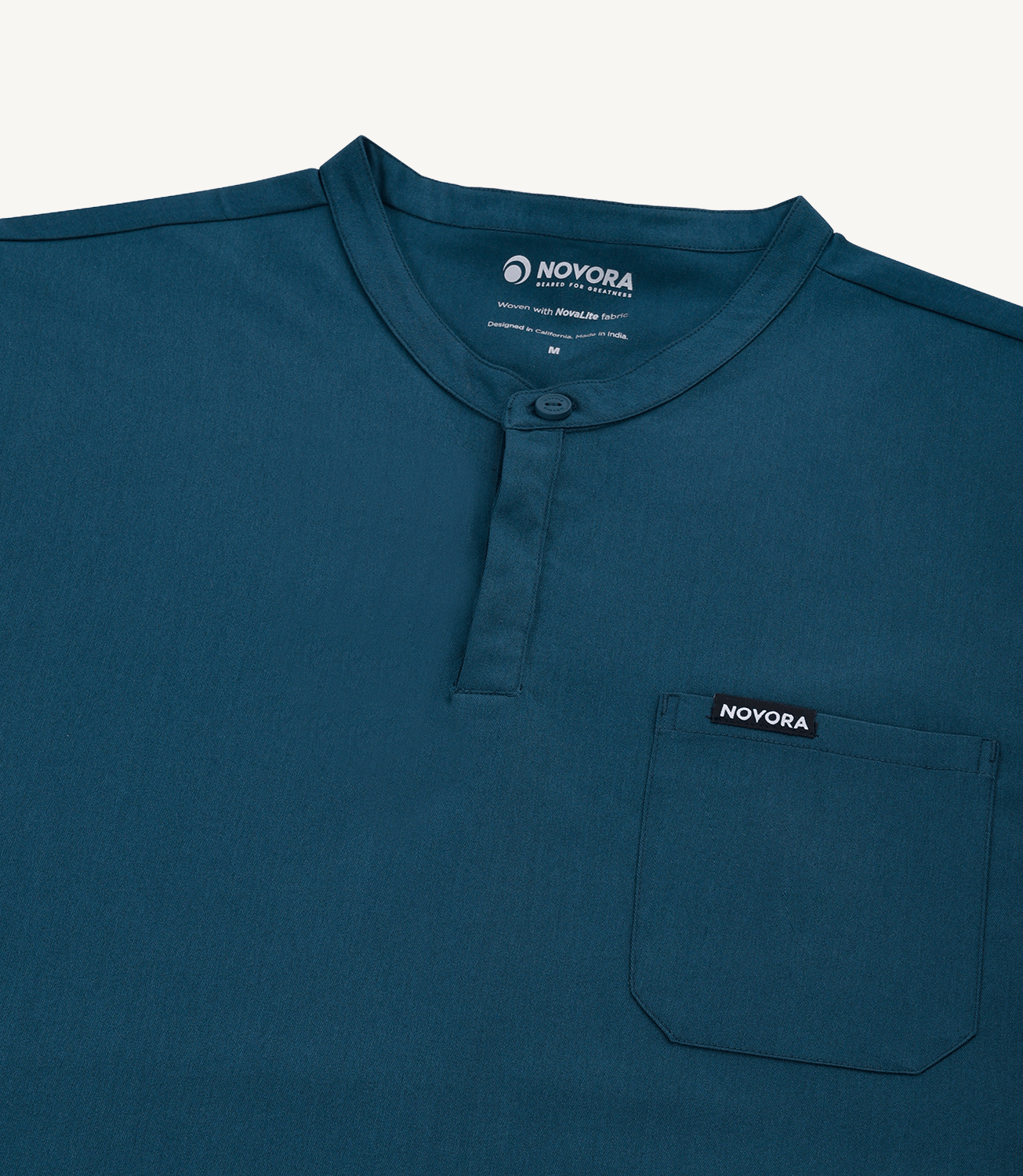 Men Mandarin Technical 5 Pocket Caribbean Blue Scrubs