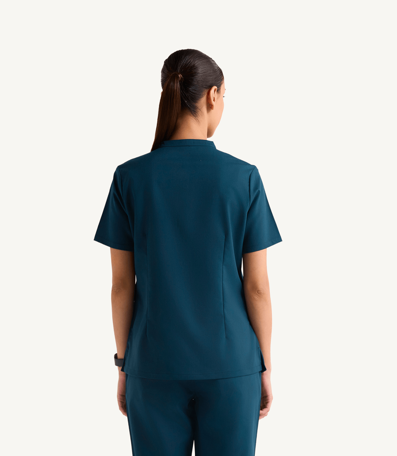 Women Mandarin Technical 5 Pocket Caribbean Blue Scrubs