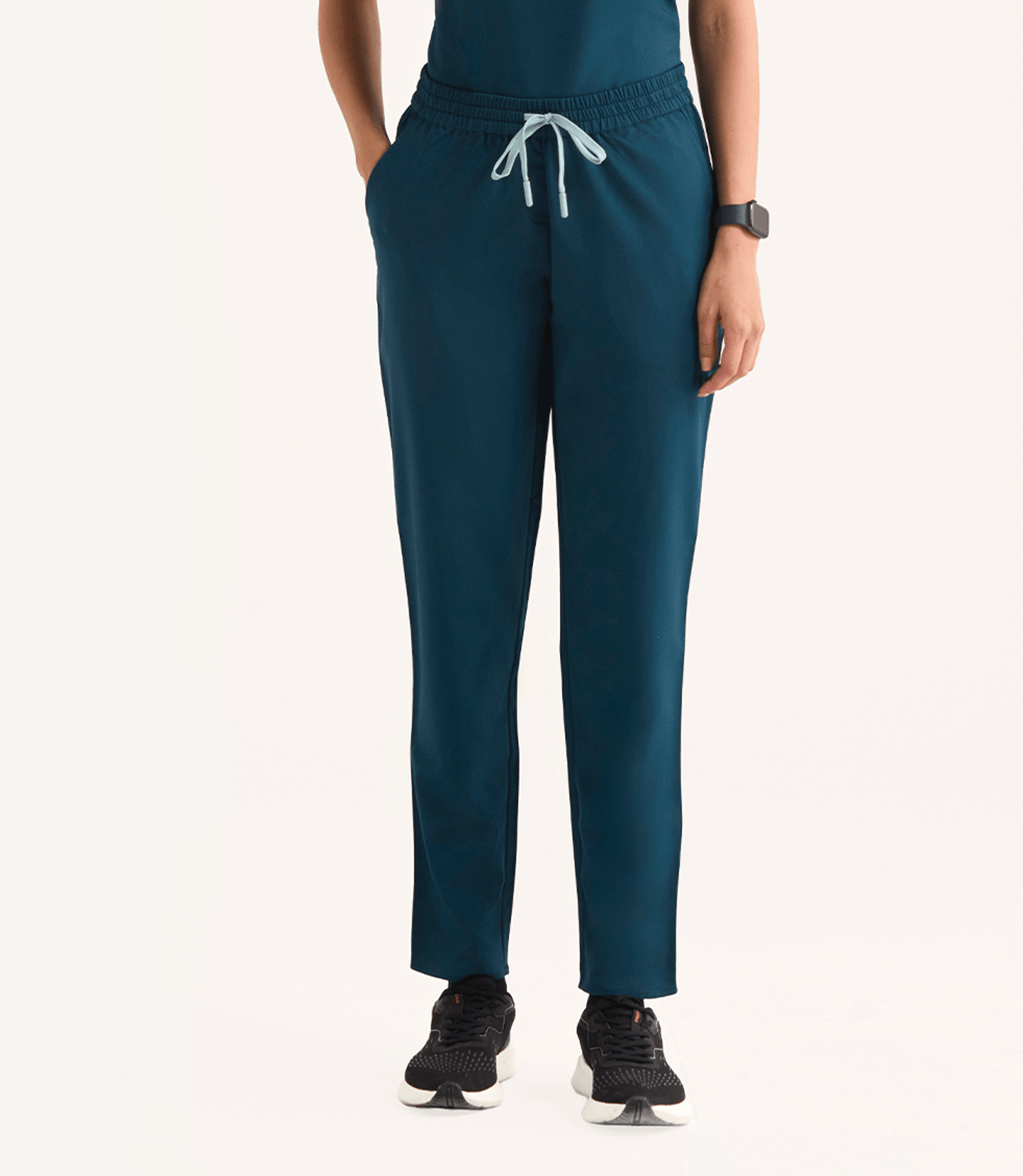 Women Mandarin Technical 5 Pocket Caribbean Blue Scrubs